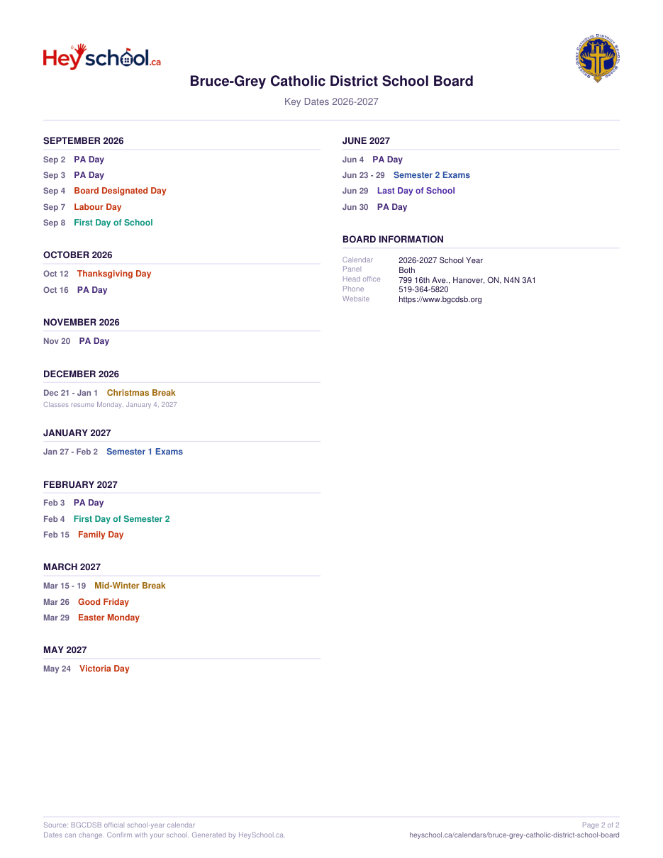 2026-2027 School Year - page 2