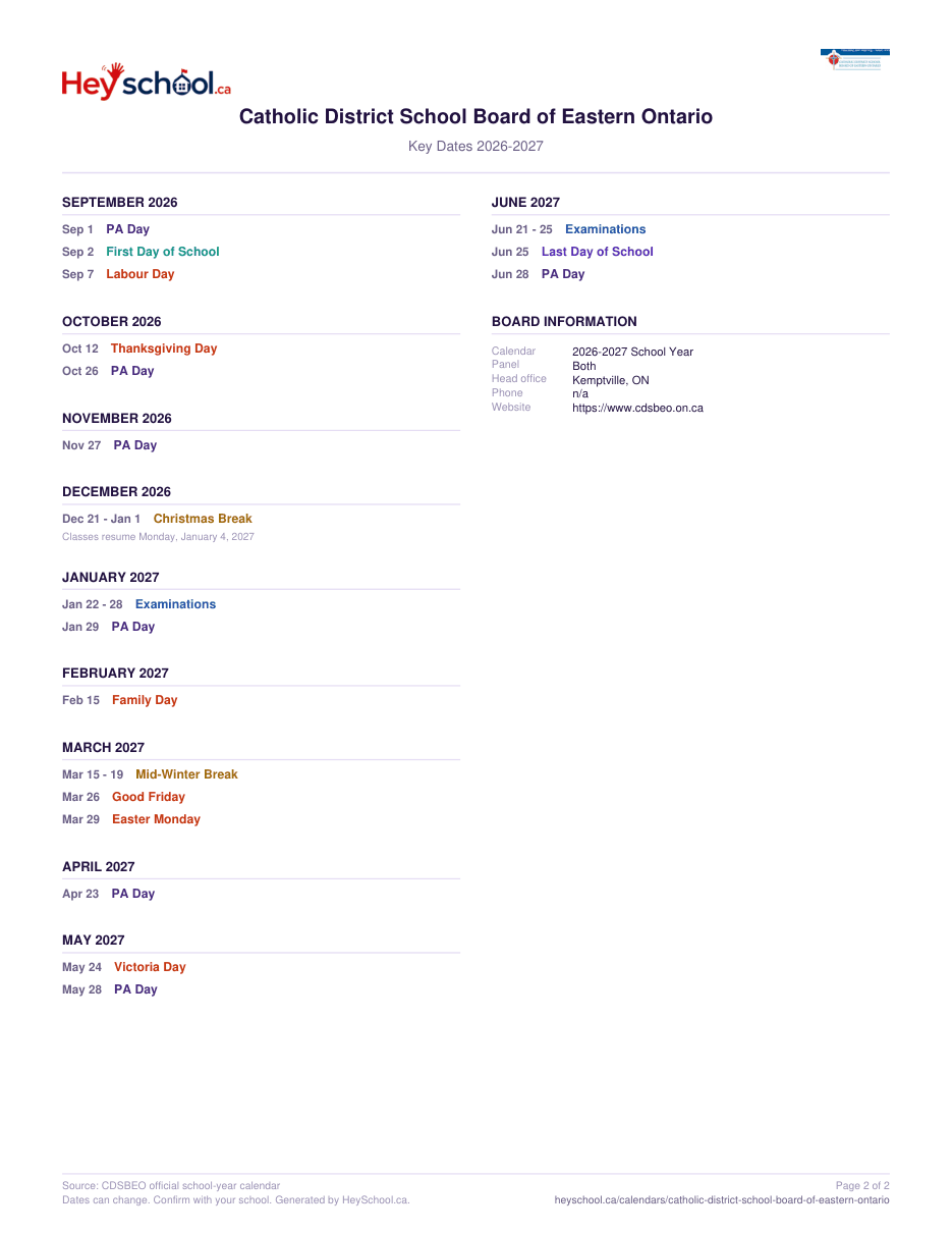 2026-2027 School Year - page 2