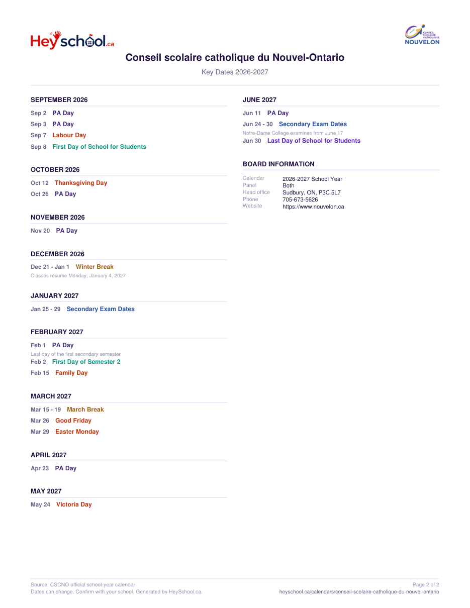 2026-2027 School Year - page 2