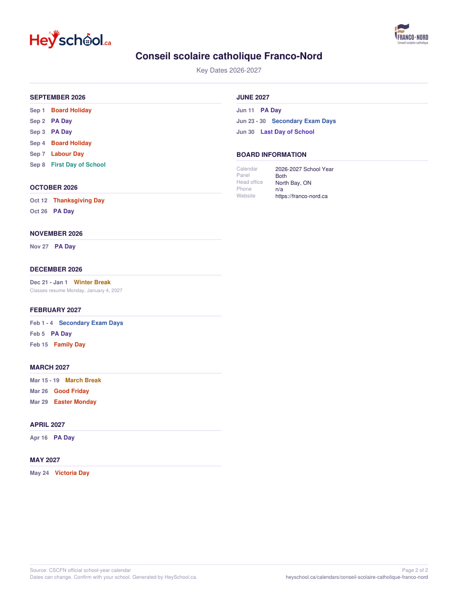 2026-2027 School Year - page 2