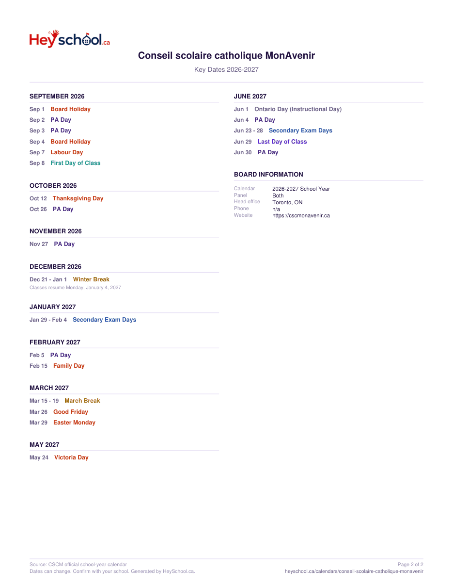 2026-2027 School Year - page 2