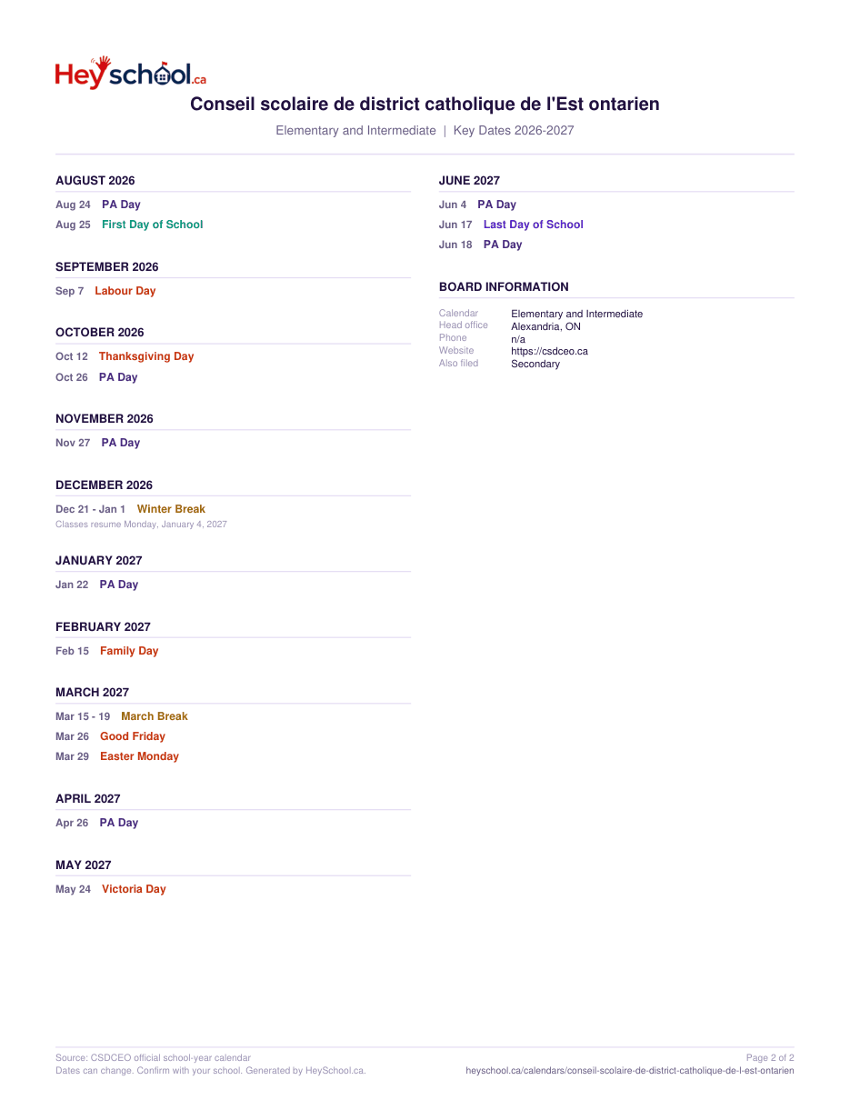 Elementary and Intermediate - page 2