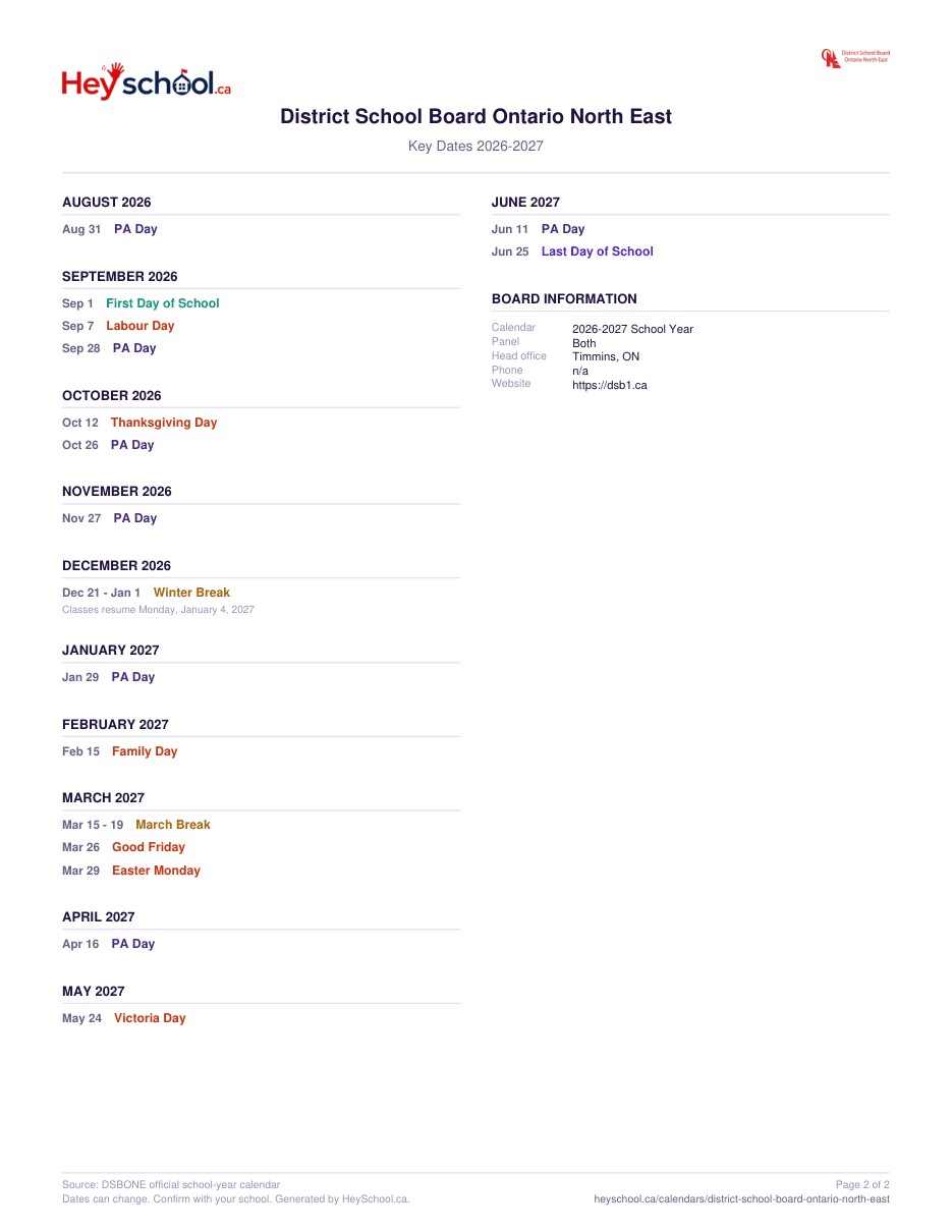 2026-2027 School Year - page 2