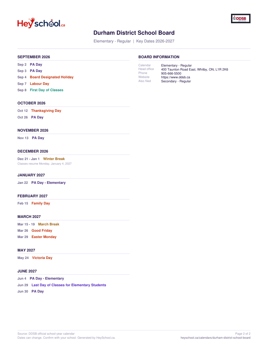 Elementary - Regular - page 2
