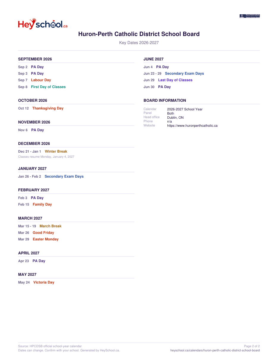 2026-2027 School Year - page 2