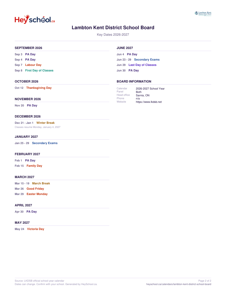 2026-2027 School Year - page 2