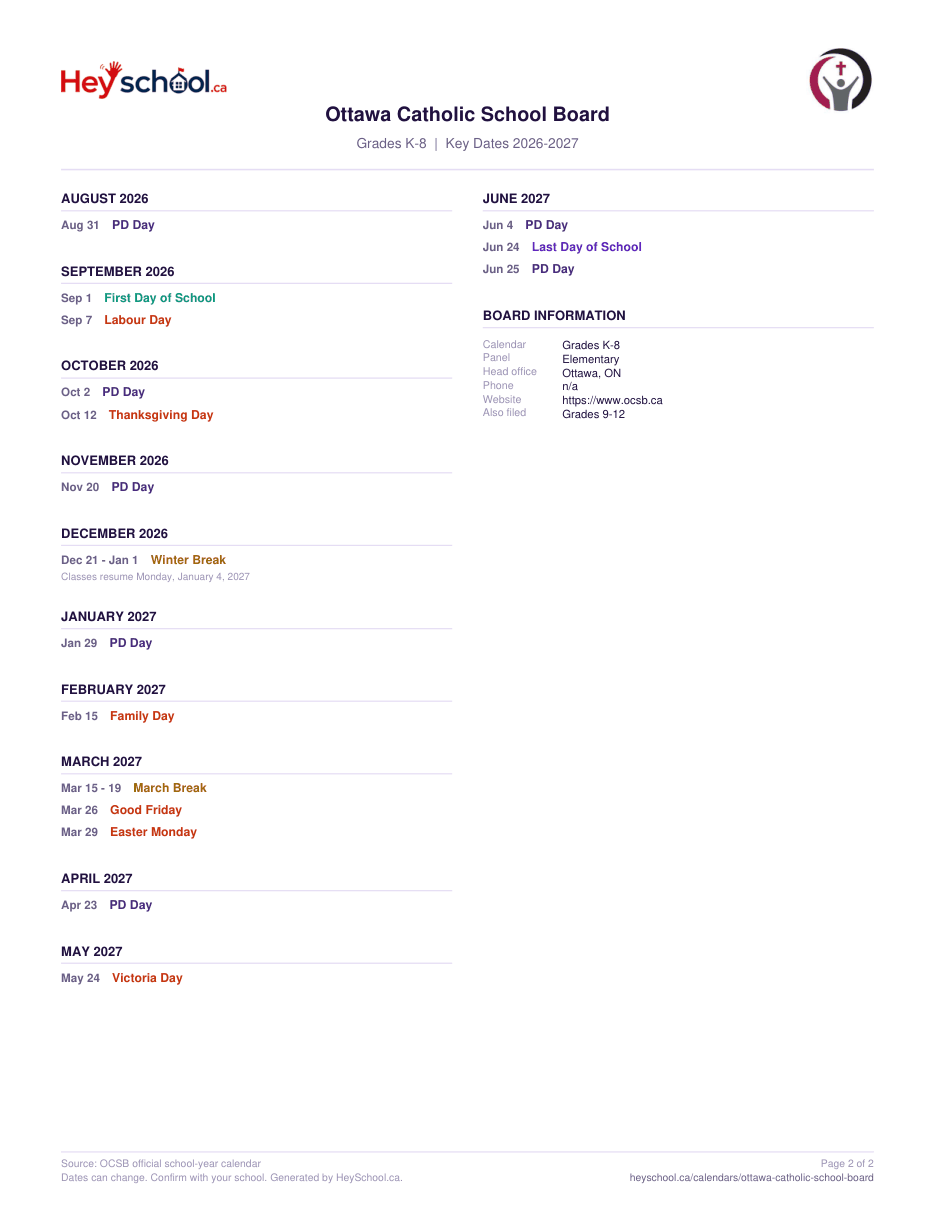 Grades K-8 - page 2