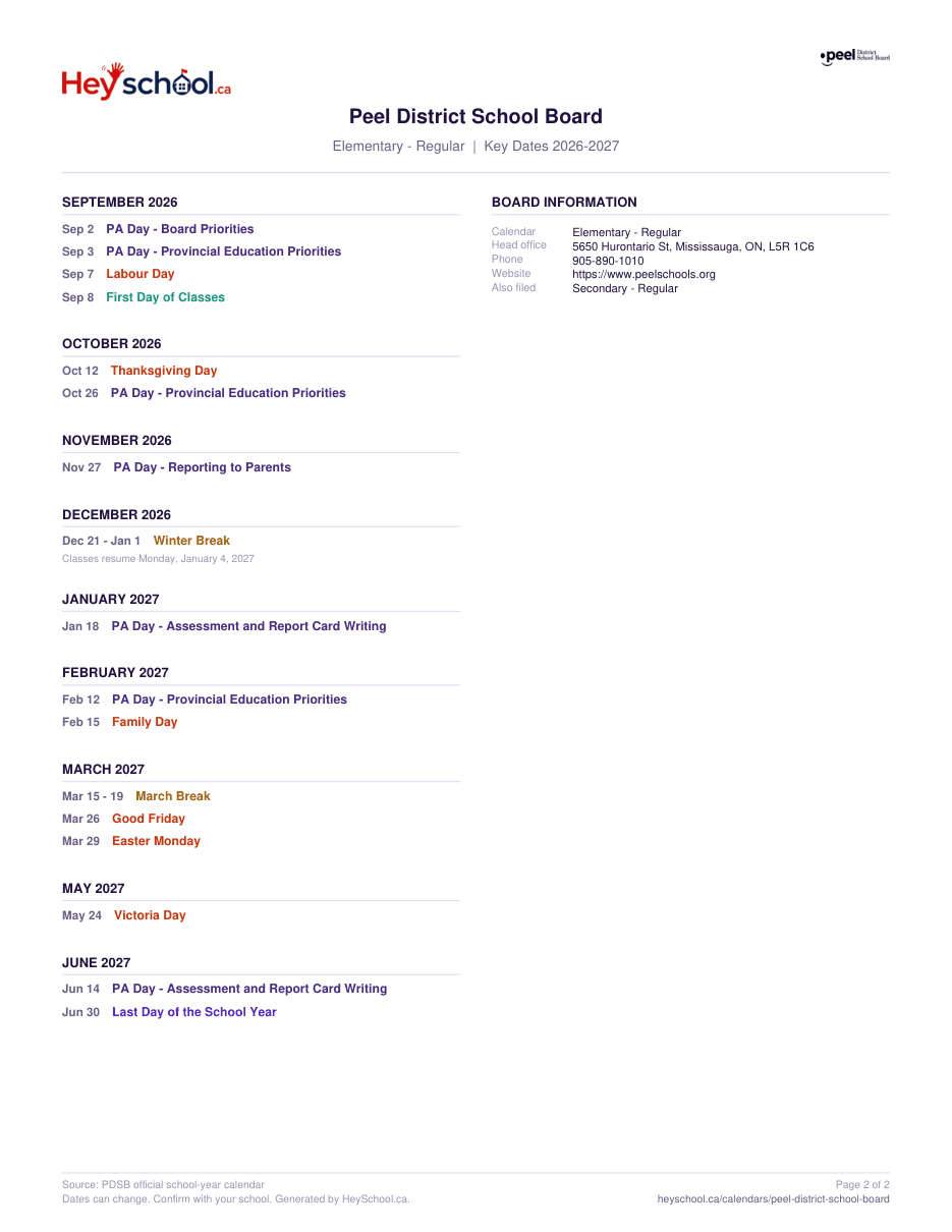 Elementary - Regular - page 2