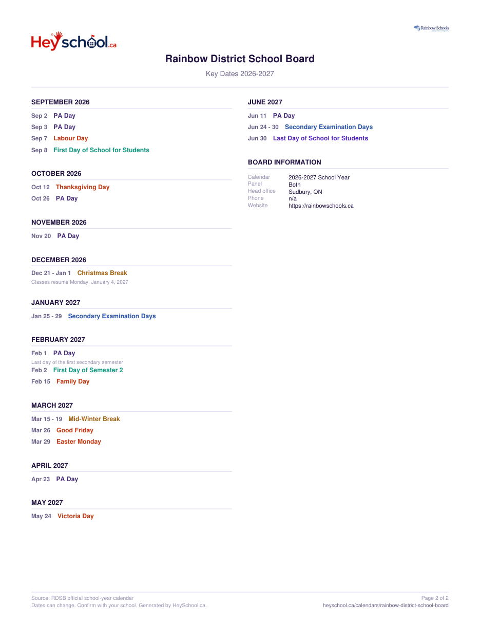 2026-2027 School Year - page 2