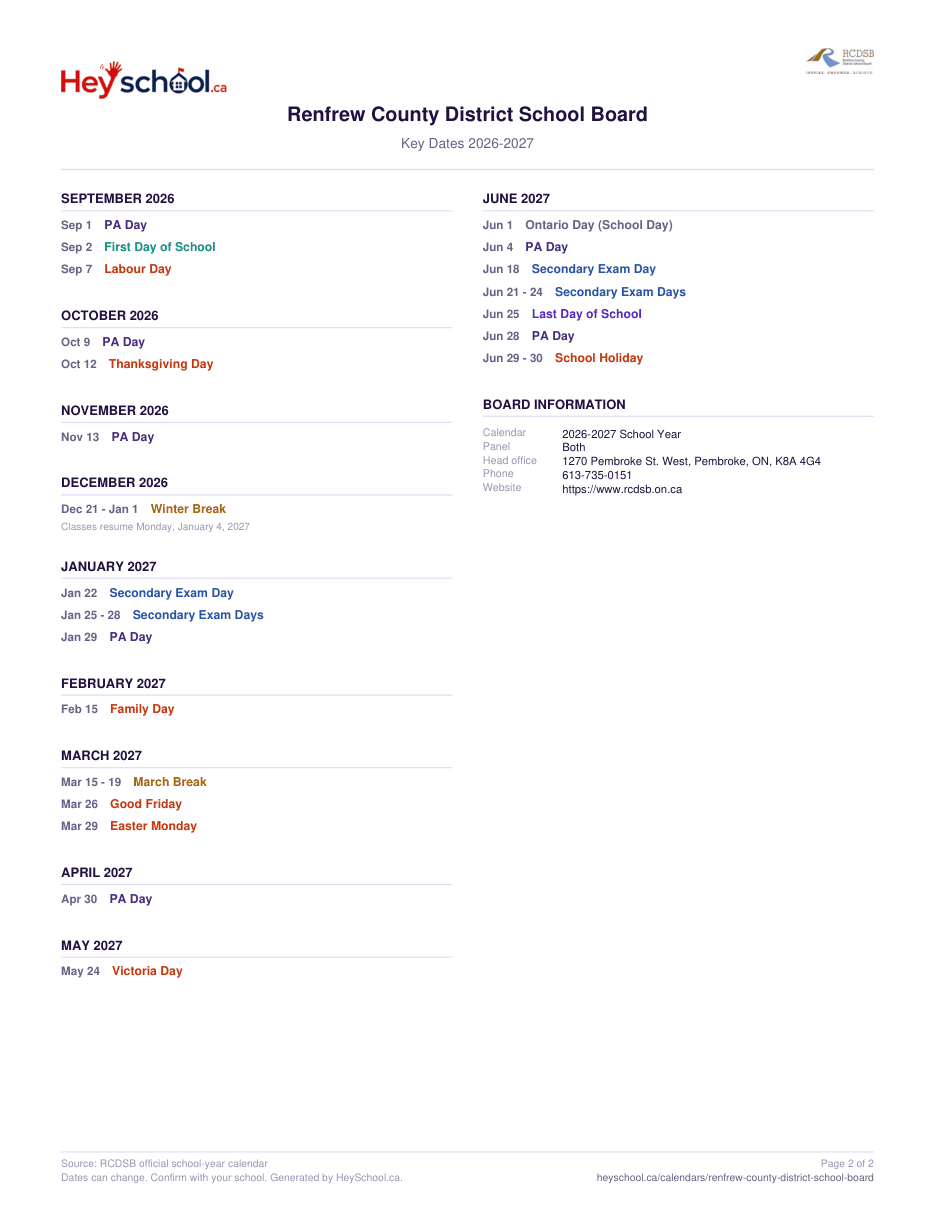 2026-2027 School Year - page 2