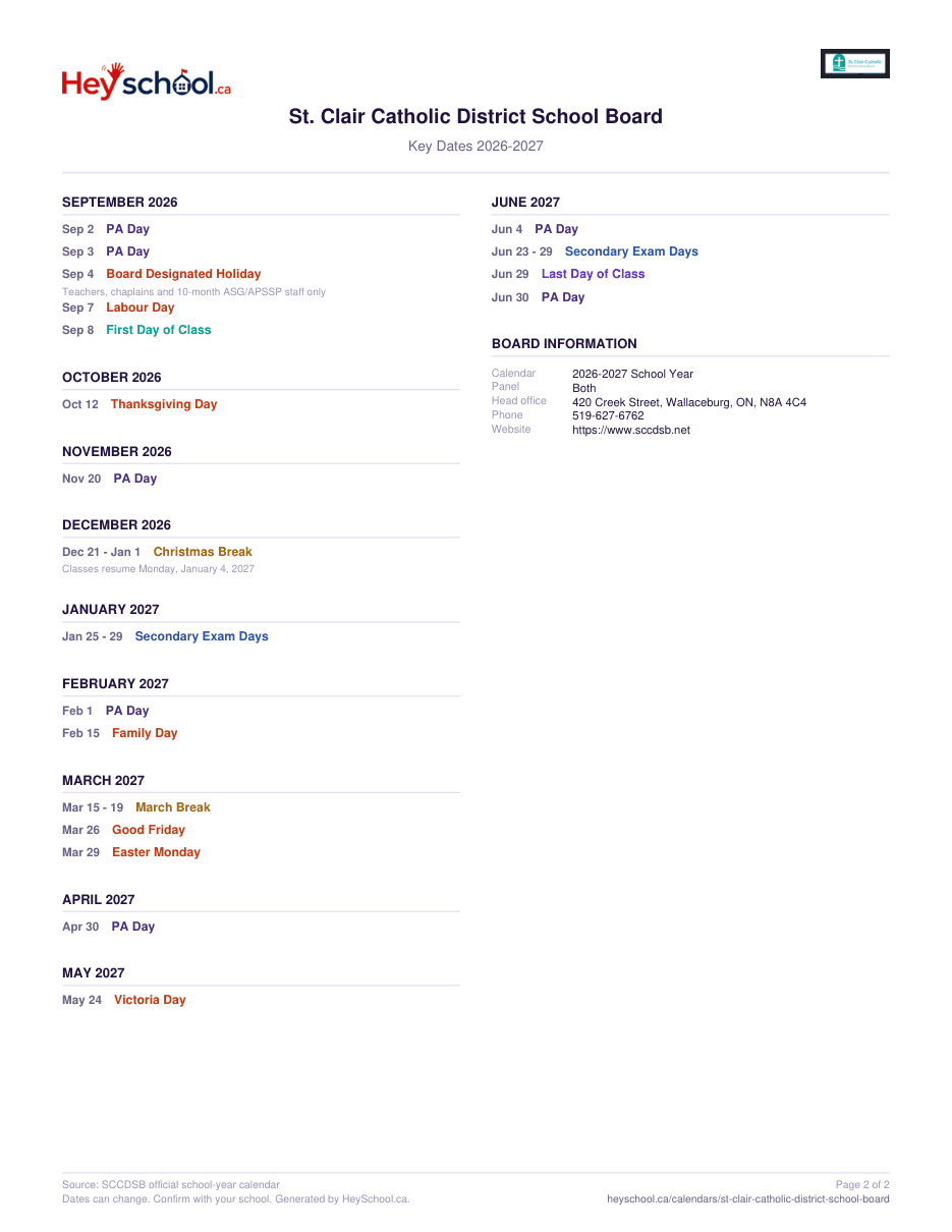 2026-2027 School Year - page 2