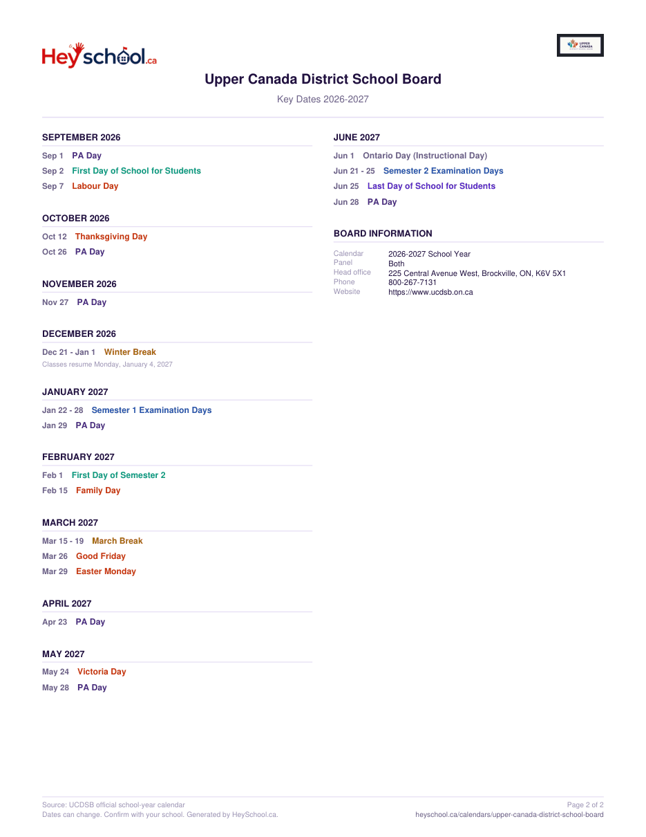 2026-2027 School Year - page 2