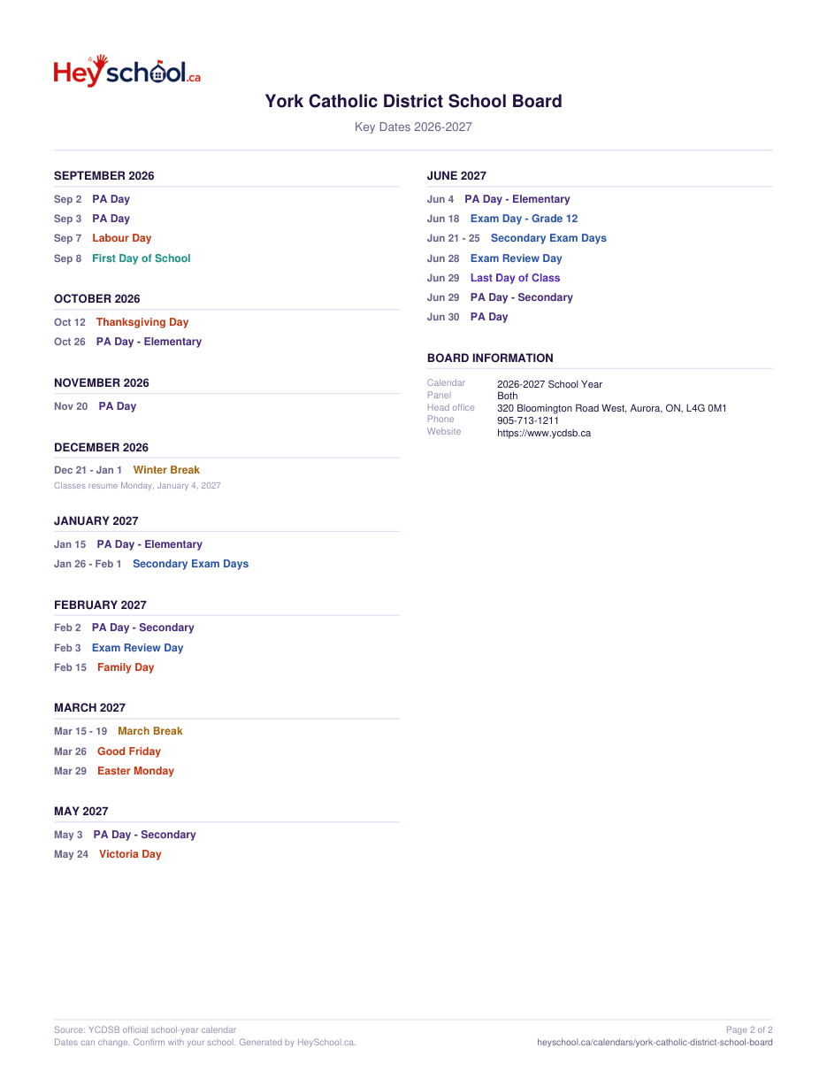 2026-2027 School Year - page 2