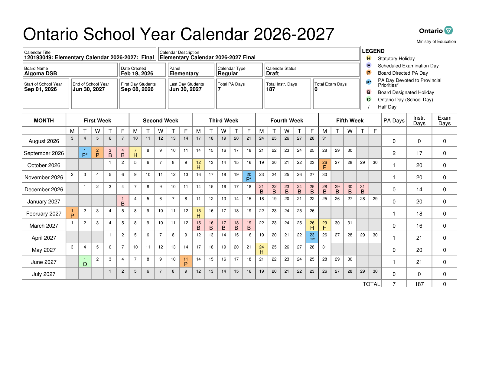 ADSB Elementary Calendar 2026 2027 - page 1