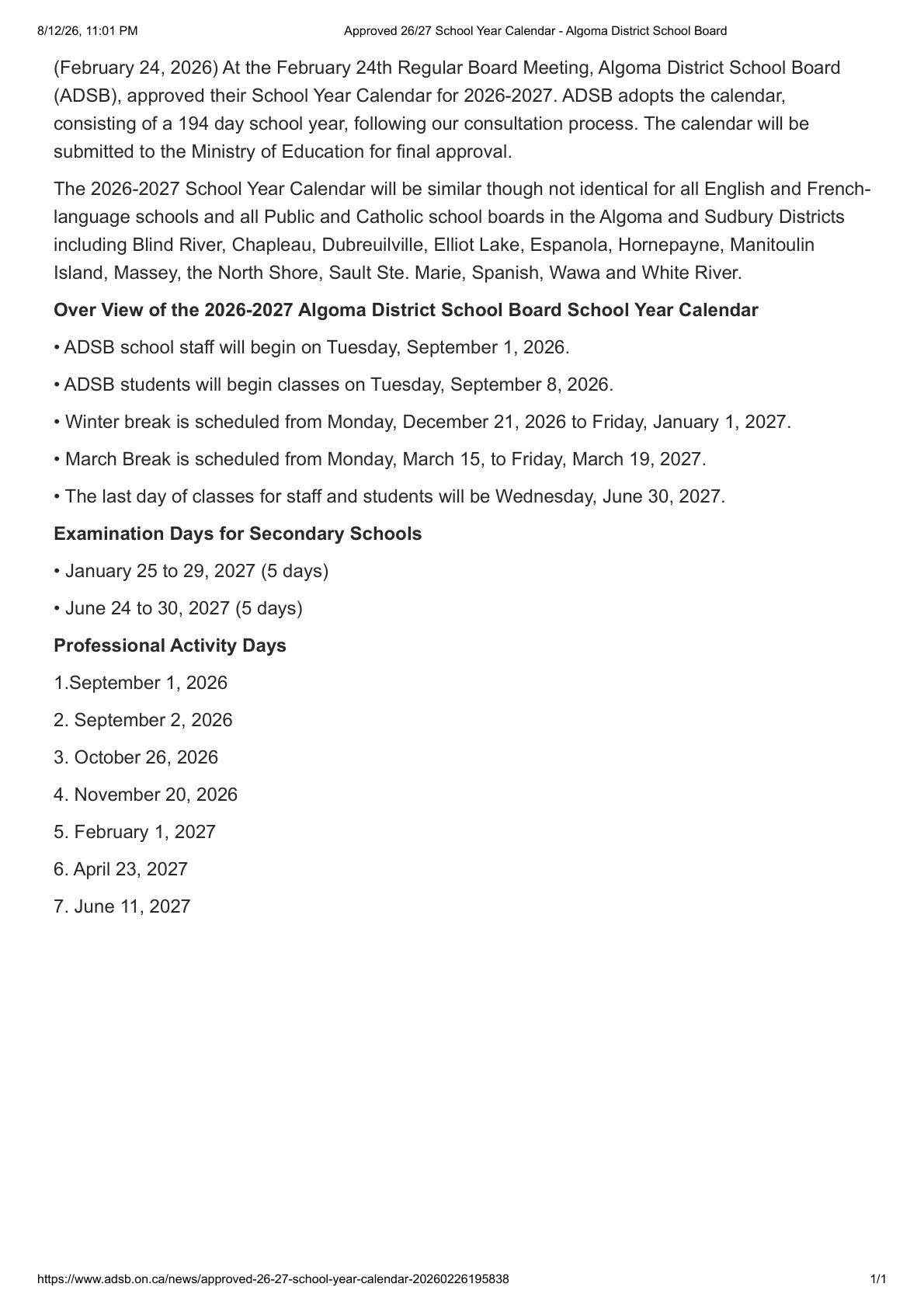 Algoma District School Board