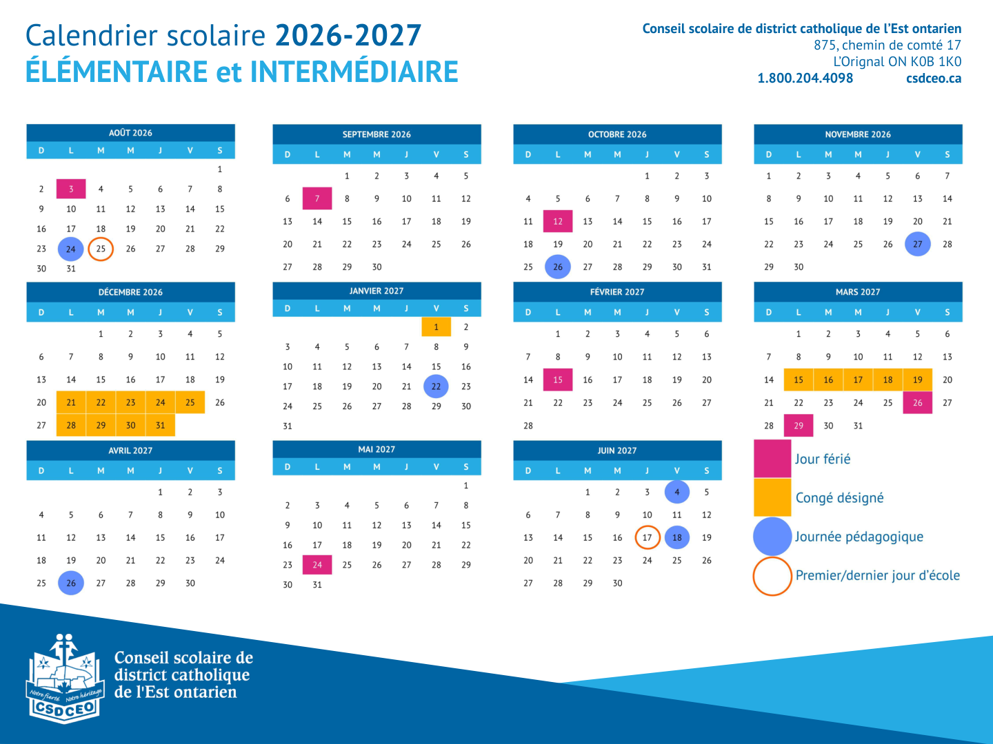 csd catholique de l est ontarien   65 csdceo pub calendrier scolaire 2026 2027 ele int 1
