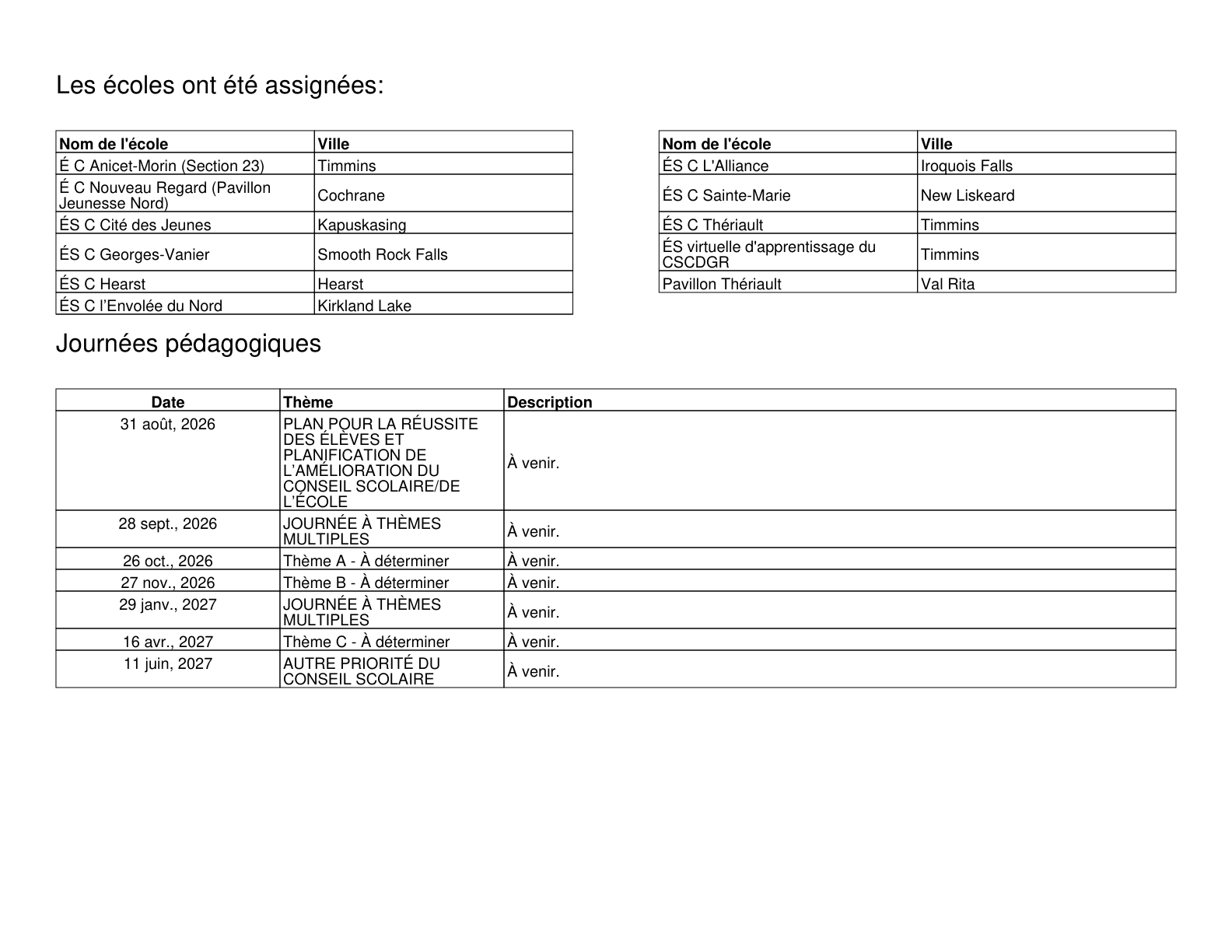 CSD catholique des Grandes Rivieres Calendrier secondaire approuve 2026 2027 - page 2