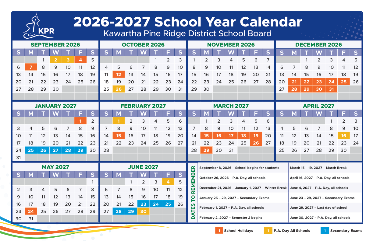 kpr school year calendar 2026 27
