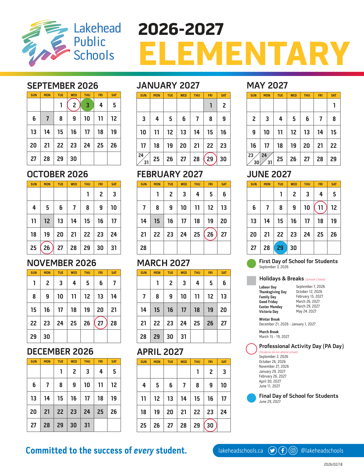 Lakehead DSB LPS Elementary 2627