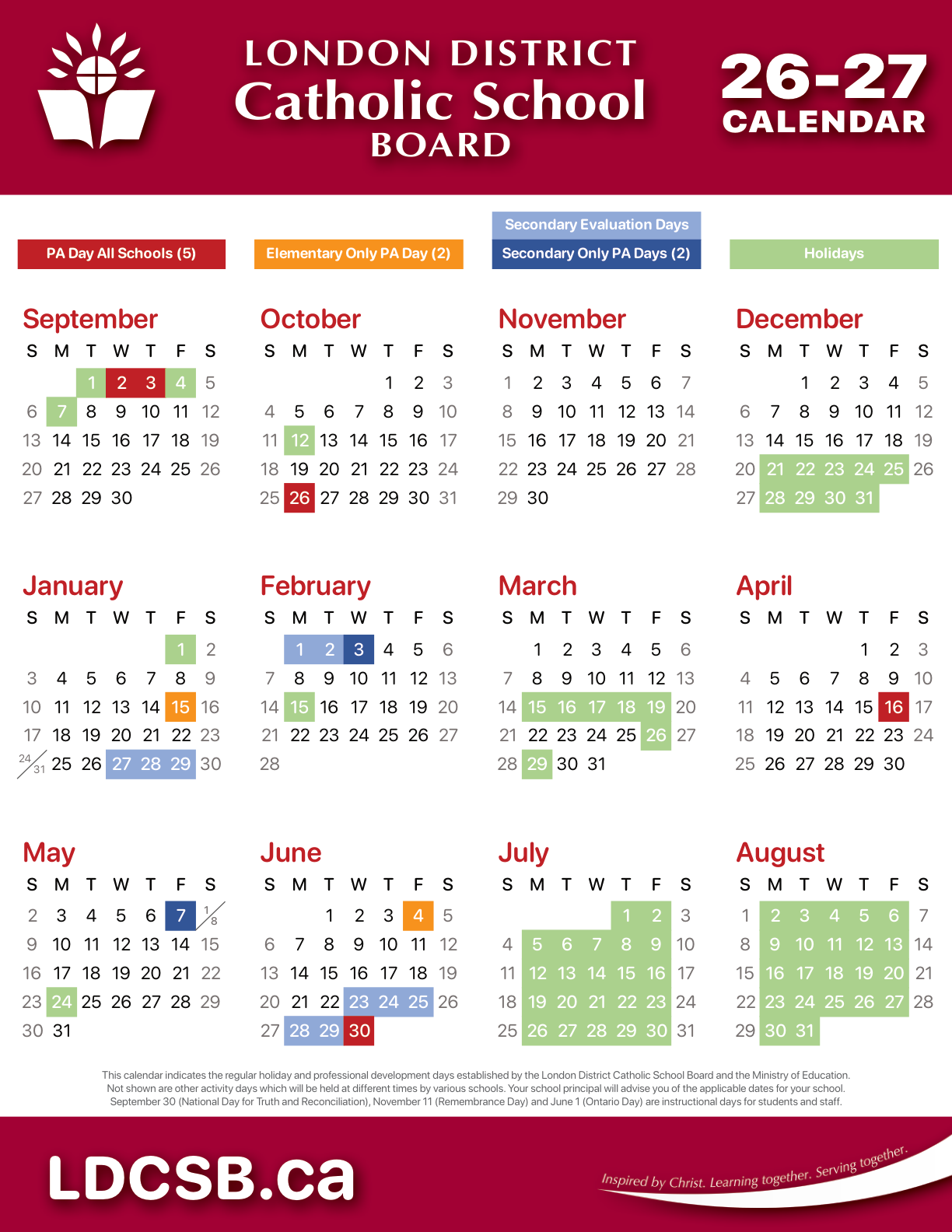 London DCSB 26 27LDCSBCalendarApproved