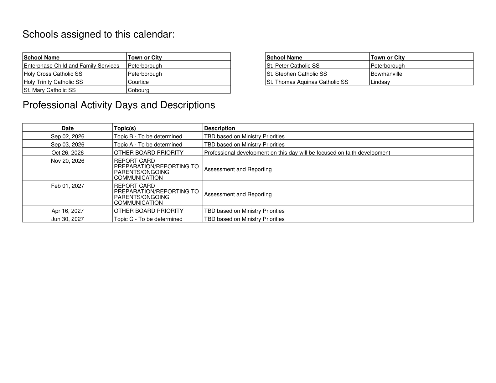 Peterborough V N C CDSB Approved 26 27 Calendar Secondary - page 2