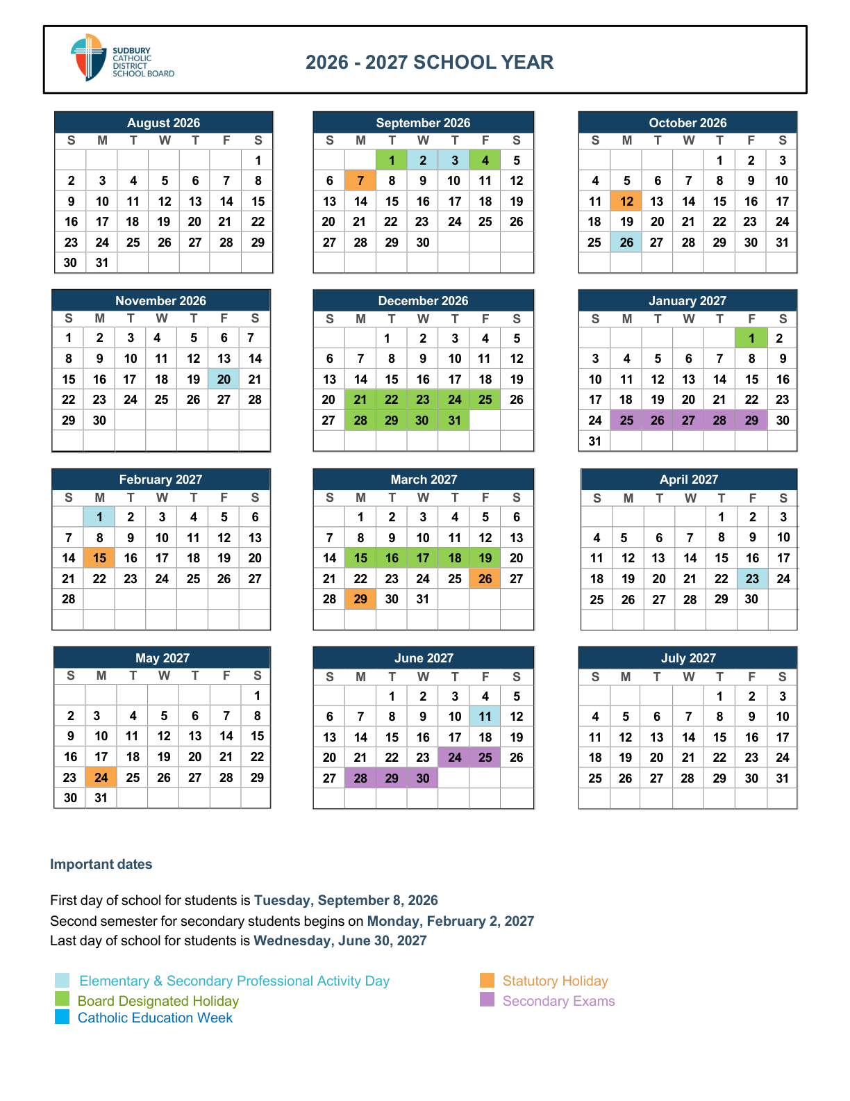 SCDSB FINAL 2026 SCHOOL YEAR CALENDAR FINAL copy - page 1