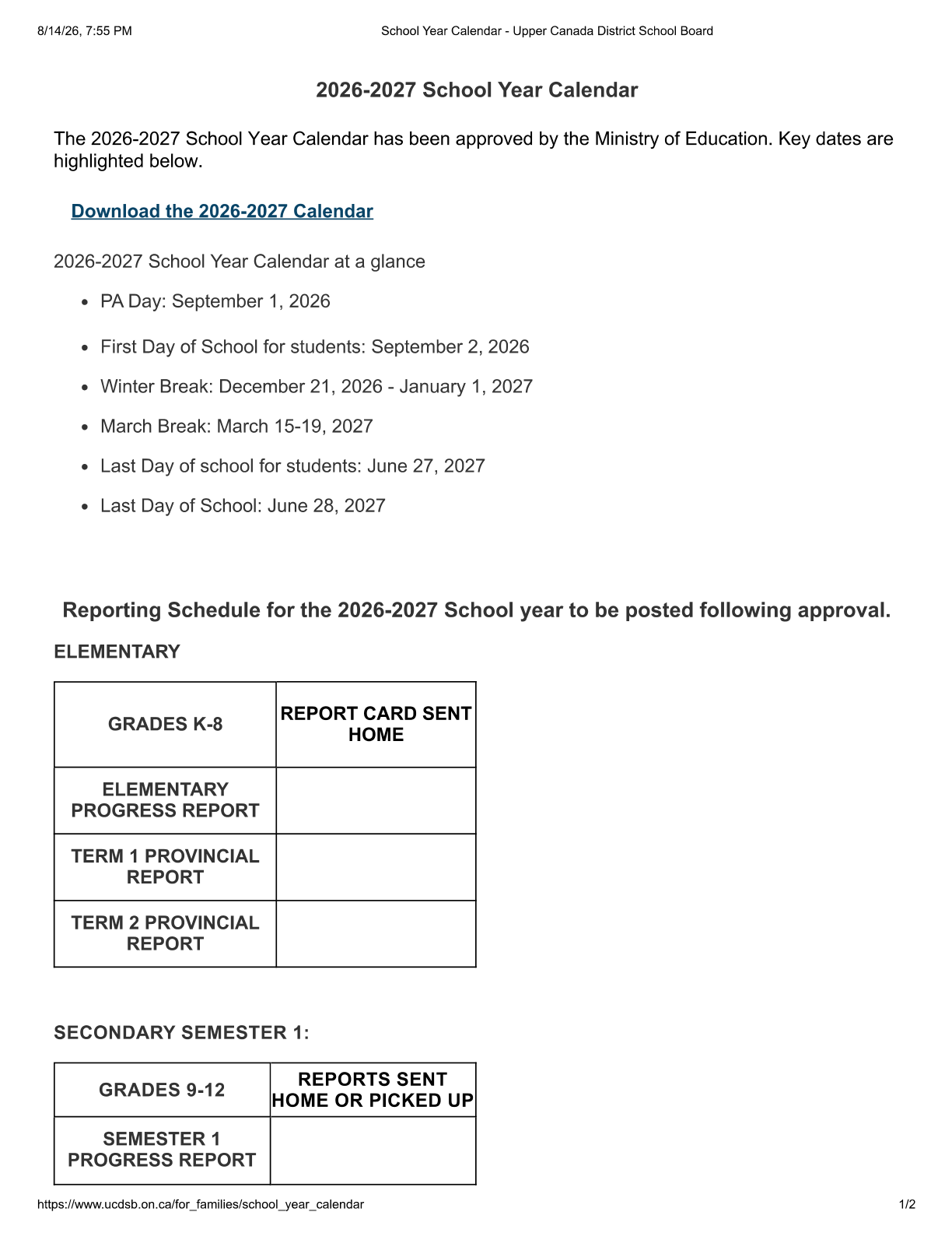 Upper Canada DSB 2 - page 1