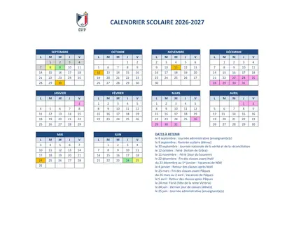 Calendrier scolaire 2026-2027 - Conseil scolaire francophone provincial de Terre-Neuve-et-Labrador