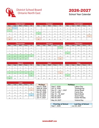 District School Board Ontario North East